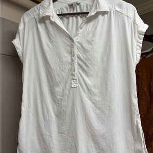Lucky Brand White Short Sleeve Blouse